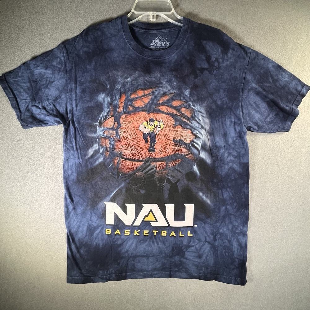 The Mountain Northern Arizona University Basketball T-Shirt Mens L Navy Tie Dye